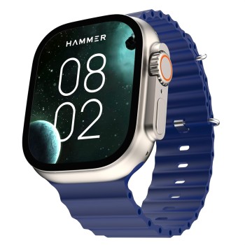 HAMMER Active 2.0 1.95" Display Bluetooth Calling Smart Watch with Metal Body (Blue)