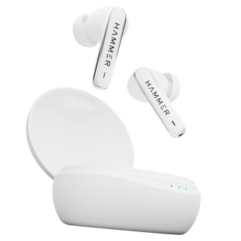 HAMMER Airflow Lit True Wireless Earbuds with Upto 20H Playtime, Type-C Charging, Touch Controls (White)