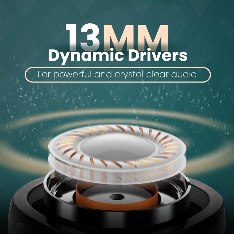 HAMMER Airflow Plus TWS Earbuds with Bluetooth 5.1, Smart Touch Control, Type-C Charging, IPX4 Rated (Emerald Green)