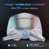 HAMMER Arcade True Wirelss Gaming Earbuds with RGB Lights, 50ms Low Latency, Type-C Charging (White)