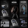 HAMMER Bash Max Over The Ear Wireless Bluetooth Headphones with Mic, Touch Control, Deep Bass, Upto 40 Hours Playtime, Bluetooth 5.3, Workout/Travel (Cool Grey)