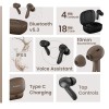 HAMMER Solitude Bluetooth Earbuds with Upto 22H Playtime, Quad Mic with ENC, Fast Charging Type-C, IPX4 Water (Truffle Black)