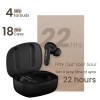 HAMMER Solitude Bluetooth Earbuds with Upto 22H Playtime, Quad Mic with ENC, Fast Charging Type-C, IPX4 Water (Truffle Black)
