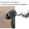 HAMMER Solitude Bluetooth Earbuds with Upto 22H Playtime, Quad Mic with ENC, Fast Charging Type-C, IPX4 Water (Truffle Black)