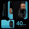 HAMMER Vibe ENC Bluetooth Headphone, 40mm Driver, Dual Pairing, 60hrs Playtime, Voice Assistant, BT V5.4 (Black)