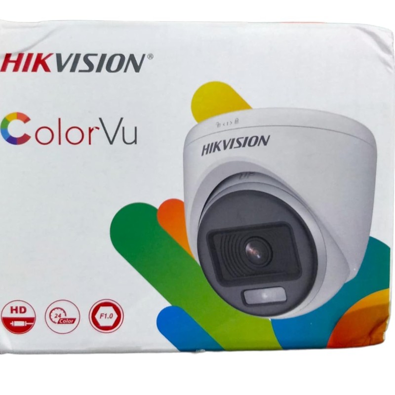 HIK Color-VU DS-2CE70DF0T-PF 2 MP Night Vision Dome Indoor CCTV, Compatible for All HIKVISION 2MP and Above DVRs 3.6 mm Lens