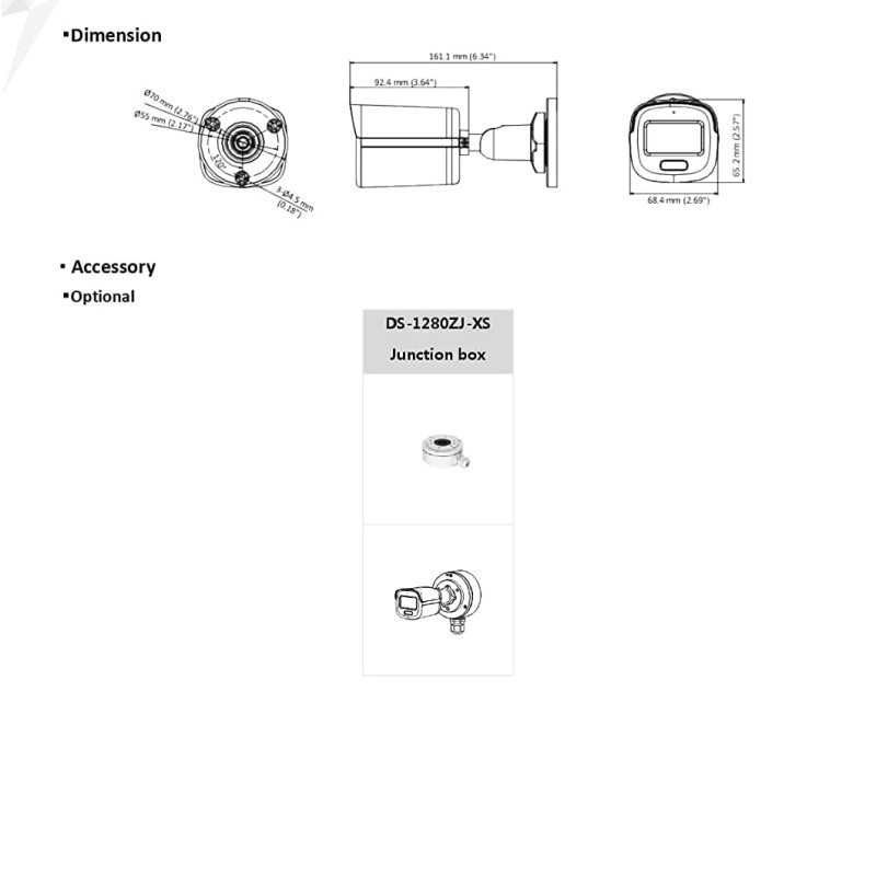 HIKVISION 3K ColorVu Audio Fixed Mini Bullet Camera DS-2CE10KF0T-PFS