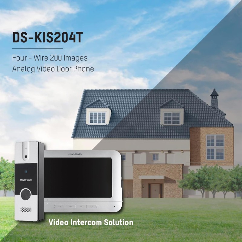 HIKVISION Analog Video Door Phone/Bell with 7" TFT LCD Screen Wired| 1080p Resolution | BuiltIn Mic & Loudspeaker| Noise Echo Cancellation (DS-KIS204T)