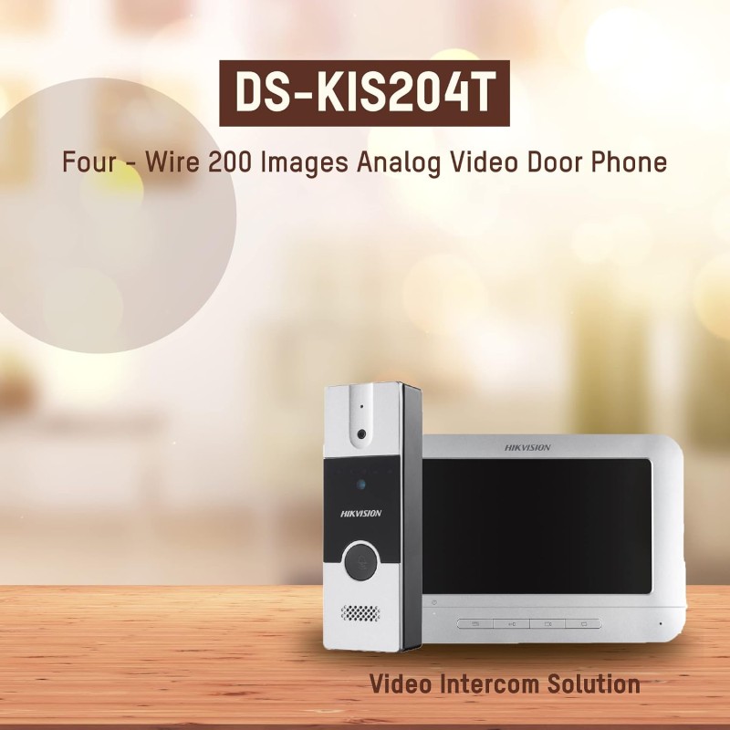 HIKVISION Analog Video Door Phone/Bell with 7" TFT LCD Screen Wired| 1080p Resolution | BuiltIn Mic & Loudspeaker| Noise Echo Cancellation (DS-KIS204T)