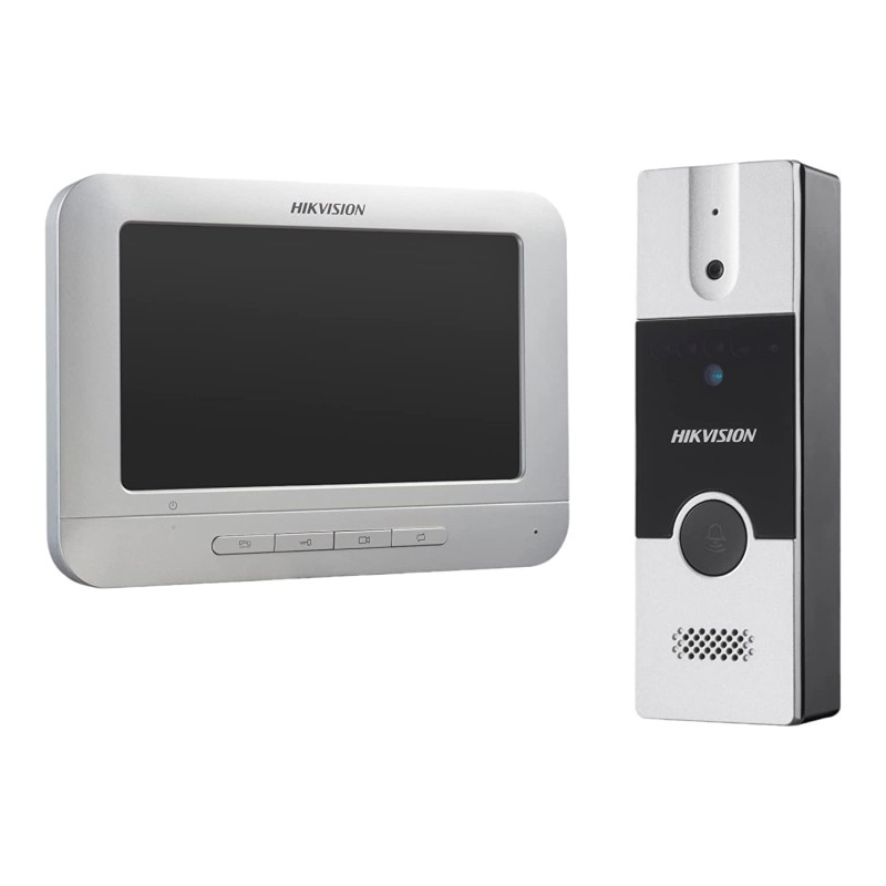 HIKVISION Analog Video Door Phone/Bell with 7" TFT LCD Screen Wired| 1080p Resolution | BuiltIn Mic & Loudspeaker| Noise Echo Cancellation (DS-KIS204T)