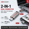 HIKVISION E307C 64GB Dual OTG Pen Drive with Type-C & USB-A | USB 3.2 Metal Flash Drive | Upto 130MB/s Read Speed | HS-USB-E307C(DZ)/64G