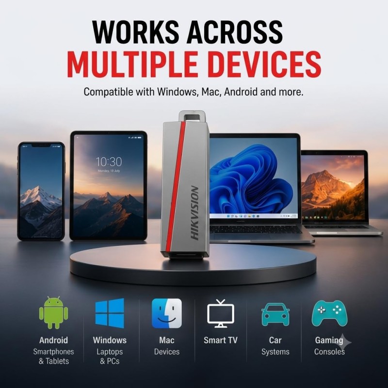 HIKVISION E307C 64GB Dual OTG Pen Drive with Type-C & USB-A | USB 3.2 Metal Flash Drive | Upto 130MB/s Read Speed | HS-USB-E307C(DZ)/64G