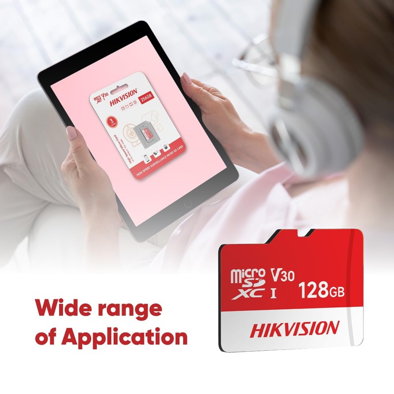 HIKVISION Extreme 128GB microSDXC Memory Card Class 10, V30 | 92MB/s Read, 50MB/s Write Speed