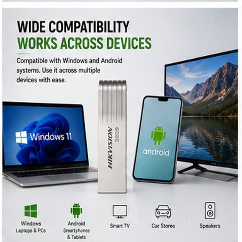 HIKVISION M225 32GB USB 2.0 Metal Pen Drive | Compact & Durable Flash Drive for Laptop and PC