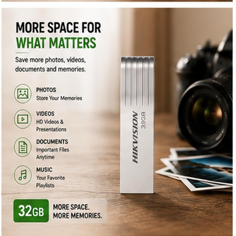 HIKVISION M225 32GB USB 2.0 Metal Pen Drive | Compact & Durable Flash Drive for Laptop and PC