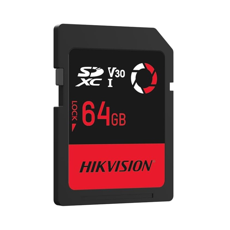 HIKVISION V30 64GB SDXC SD Card | UHS-I U3 V30 | 180MB/s Read, 150MB/s Write Speed | 4K Recording