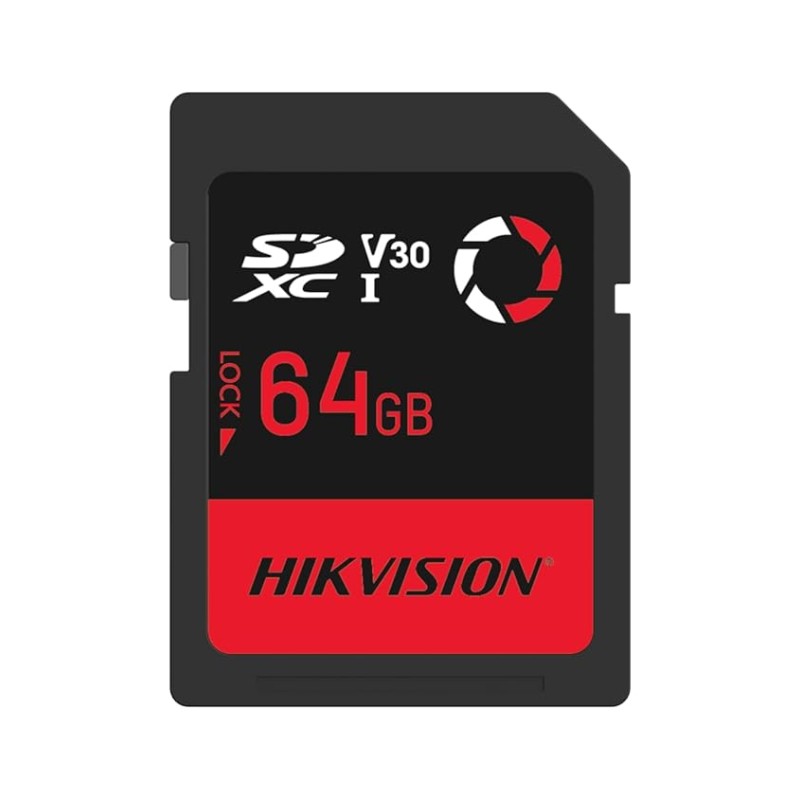 HIKVISION V30 64GB SDXC SD Card | UHS-I U3 V30 | 180MB/s Read, 150MB/s Write Speed | 4K Recording