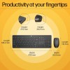 HP 230 Black Chicklet Wireless USB Keyboard and Mouse Set with 2.4GHz Wireless Connection dpi/Black (18H24AA)
