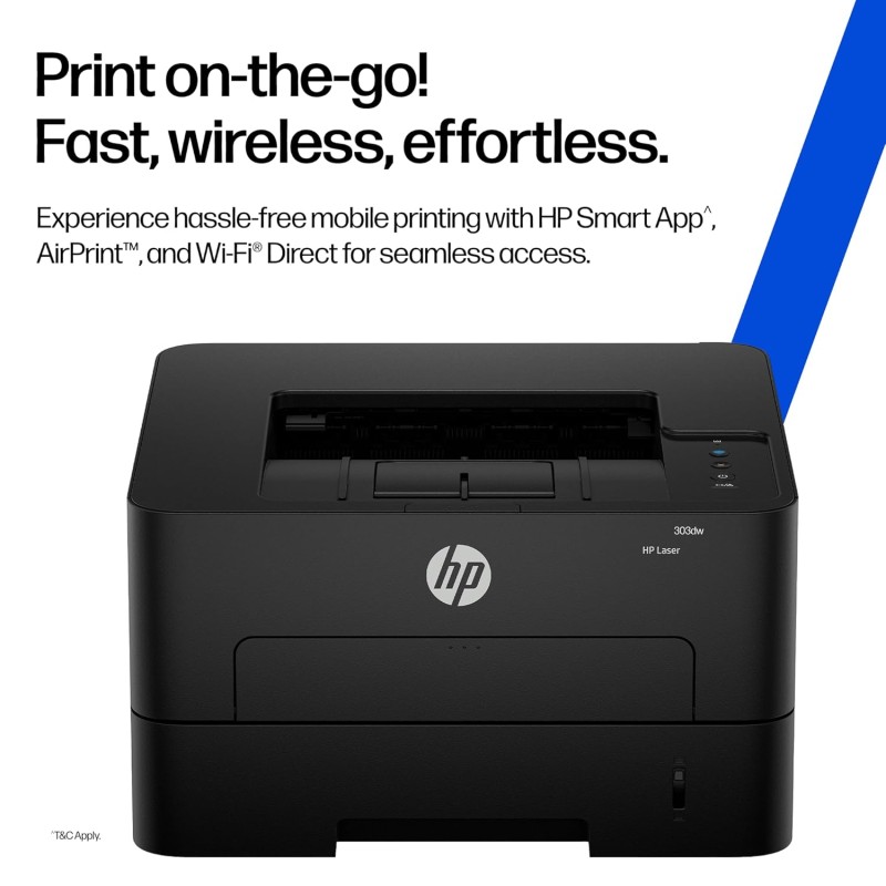 HP 303dw Auto Duplex WiFi Laser Printer (New Launch), 30 PPM, 256 MB Memory, Black
