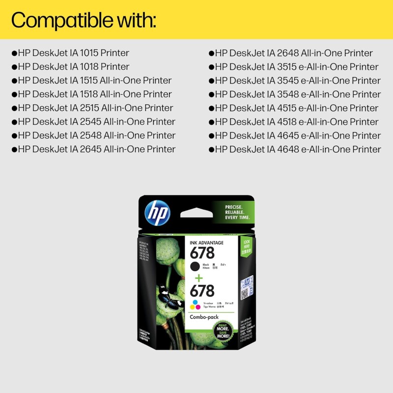 HP 678 2-pack Black/Tri-color Original Ink Advantage Cartridges