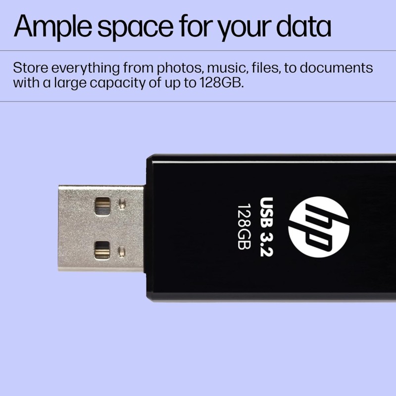 HP 712w 128GB USB 3.2 Flash Drive- Black