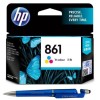 HP 861 Ink Cartridge (Colour) with 3in1 Multi-Function Mobile Phone Stand, Stylus Pen, Anti-Metal Texture Rotating Ballpoint Pen (Very Colors)