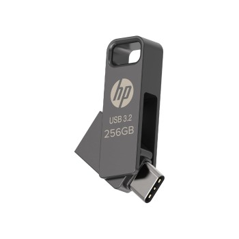 HP 886C 256GB OTG Flash Drive 3.2 Rock/Metallic Swivel Design/Durable Metal Material