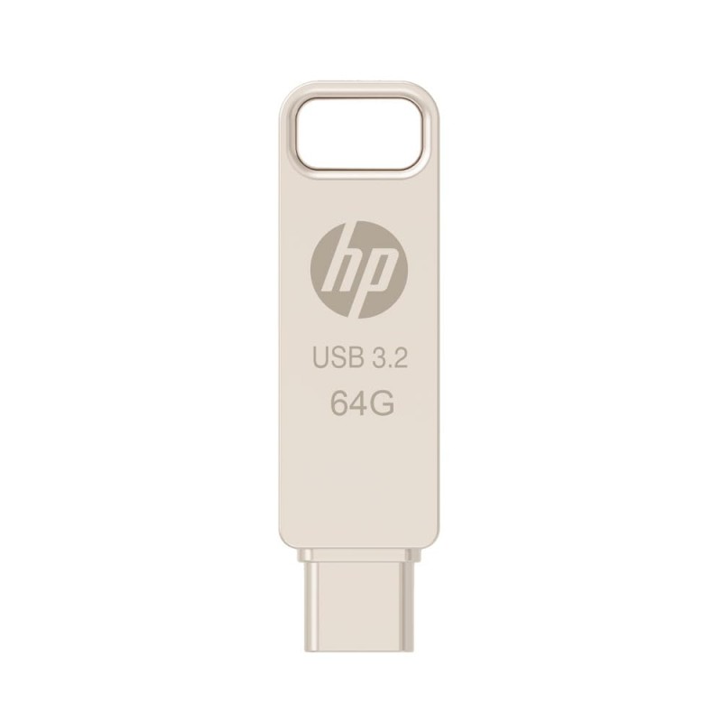 HP 886C 64GB OTG Flash Drive 3.2 Gold/Metallic Swivel Design/Durable Metal Material