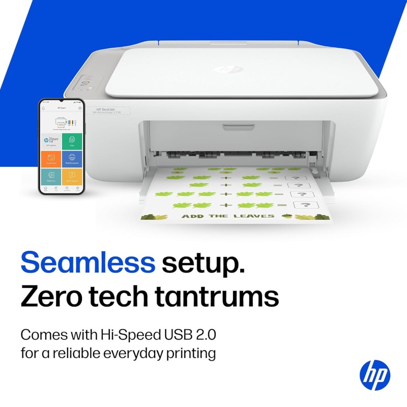 HP DeskJet Ink Advantage 2338 All-in-One Printer, Print, Copy, Scan, Hi-Speed USB 2.0, Up to 20/16 ppm (Black/Color)