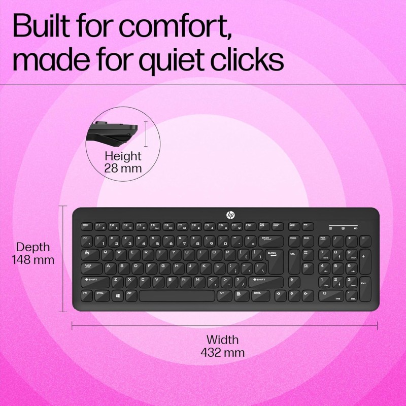 HP K260 Wireless Keyboard/Quick/Comfy/Accurate/Plug and Play/LED Indicators
