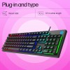 HP K500F Wired Gaming Keyboard, Backlit Membrane with Mixed Color Lighting, Metal Panel with Logo Lighting