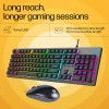HP KM300F Wired USB Gaming Keyboard and Mouse Set, Membrane Backlit, 26 Keys Anti-Ghosting, 3 LED Indicators & 3D 6K USB Mouse Black