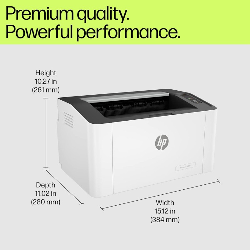HP Laser 1008a Printer, Single Function, Print, Hi-Speed USB 2.0, Up to 21 ppm, 150-sheet Input Tray Black and White, 714Z8A