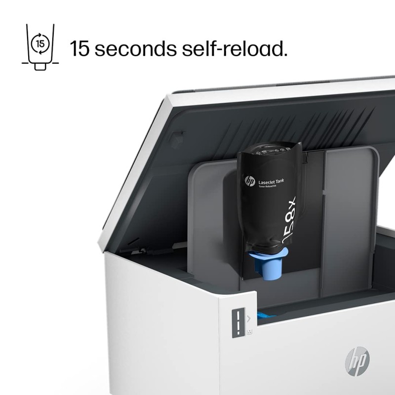 HP LaserJet Tank MFP 1005w, Wireless, Print, Copy, Scan, Hi-Speed USB 2.0, Bluetooth LE, Up to 22 ppm, 150-sheet Input Tray