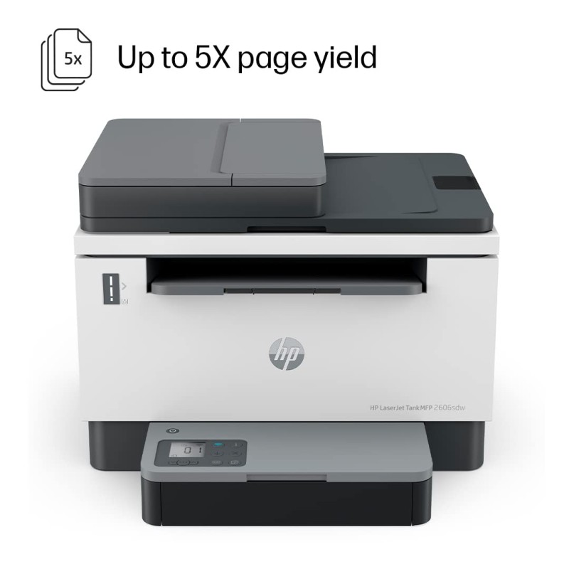 HP LaserJet Tank MFP 2606sdw, Wireless, Print, Copy, Scan, 40-Sheet ADF, Hi-Speed USB 2.0, Ethernet, Bluetooth