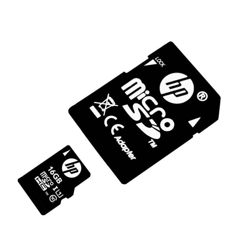 HP MSDCWAU1 16GB MicroSD Memory Card with Adapter U1 (Black)