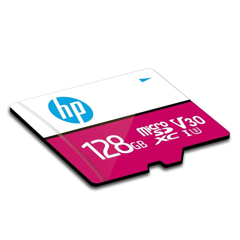 HP Micro SD Card 128GB with Adapter U3 V30, Write Speed 85MB/s & Read Speed 100 MB/s (Pink)