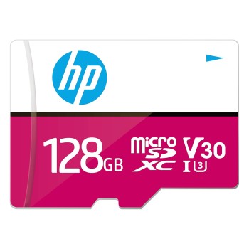 HP Micro SD Card 128GB with Adapter U3 V30, Write Speed 85MB/s & Read Speed 100 MB/s (Pink)