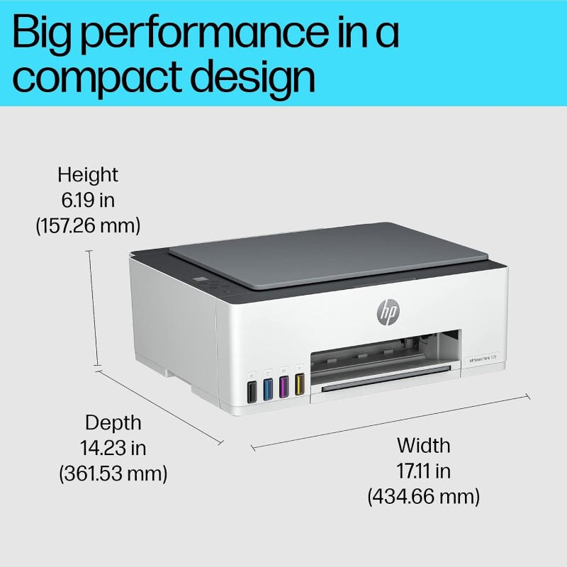 HP Smart Tank 520 All-in-One Colour Printer | 1 Extra Black Ink Bottle | Up to 8000 Black & 6000 Colour Prints | Print,Scan & Copy for Office/Home