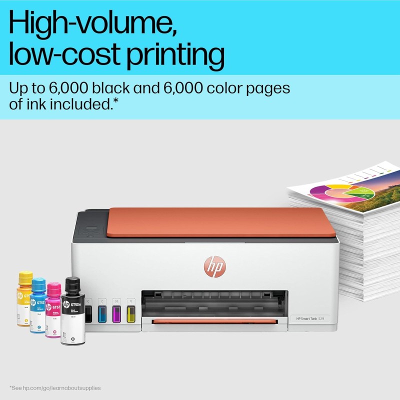 HP Smart Tank 529 All-in-One Colour Printer |Up to 4000 Black & 6000 Colour Prints I Print,Scan & Copy for Home/Office