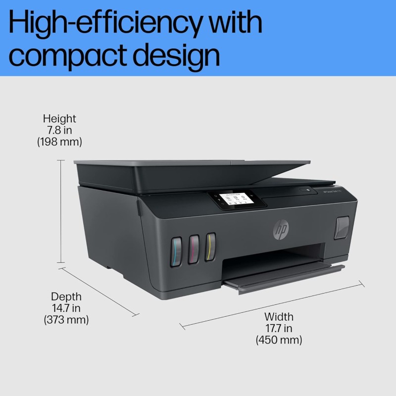HP Smart Tank 530 All-in-one WiFi Colour Printer with ADF (Upto 18000 Black and 8000 Colour Pages Included in the Box.