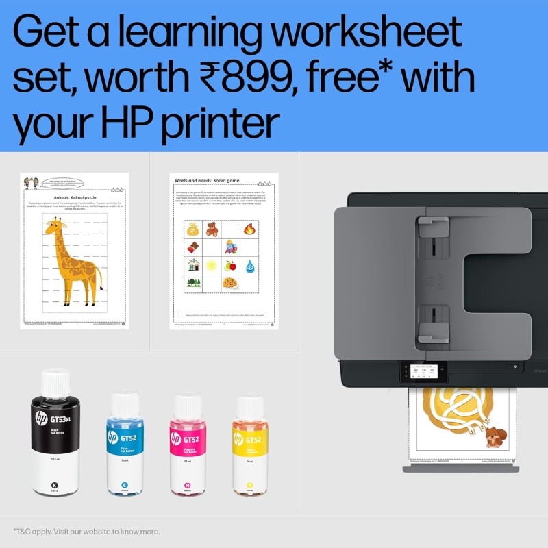 HP Smart Tank 530 All-in-one WiFi Colour Printer with ADF (Upto 18000 Black and 8000 Colour Pages Included in the Box.