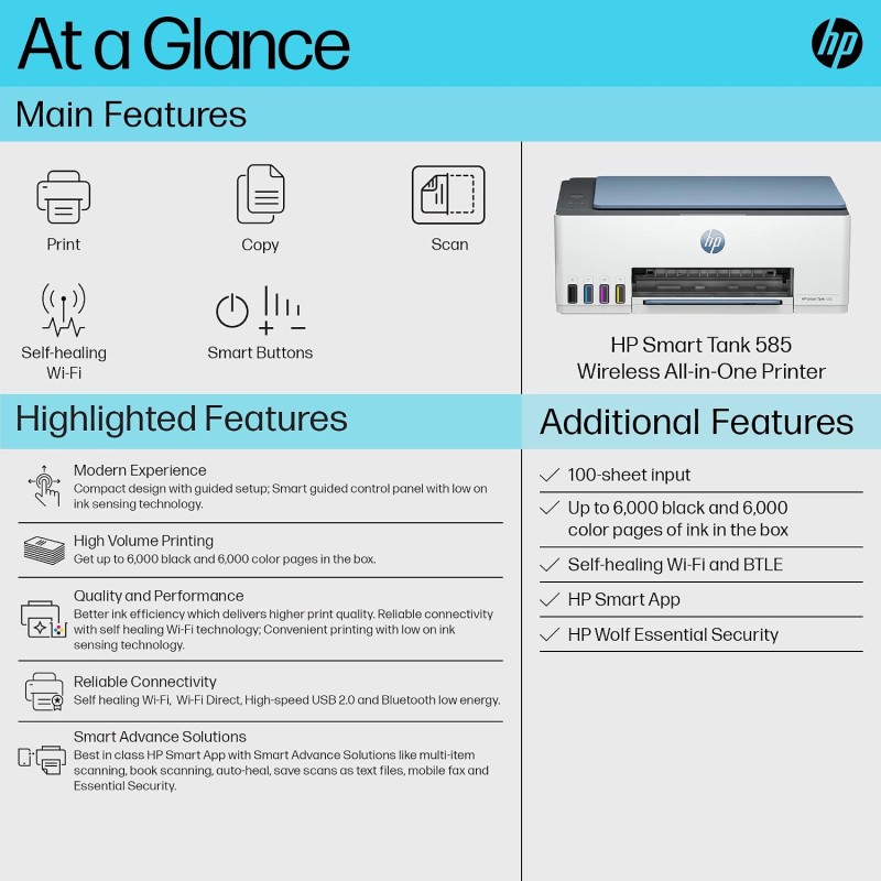 HP Smart Tank 585 All-in-One WiFi Colour Printer