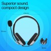 HP Wired On Ear Headphones with Mic with 3.5 Mm Drivers, in-Built Noise Cancelling, Foldable and Adjustable (B4B09PA)
