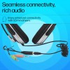 HP Wired On Ear Headphones with Mic with 3.5 Mm Drivers, in-Built Noise Cancelling, Foldable and Adjustable (B4B09PA)
