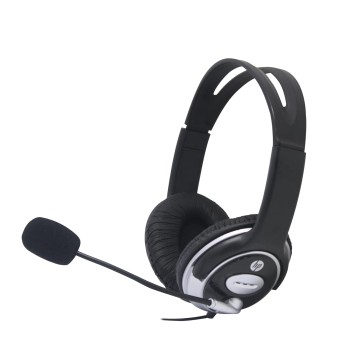 HP Wired On Ear Headphones with Mic with 3.5 Mm Drivers, in-Built Noise Cancelling, Foldable and Adjustable (B4B09PA)