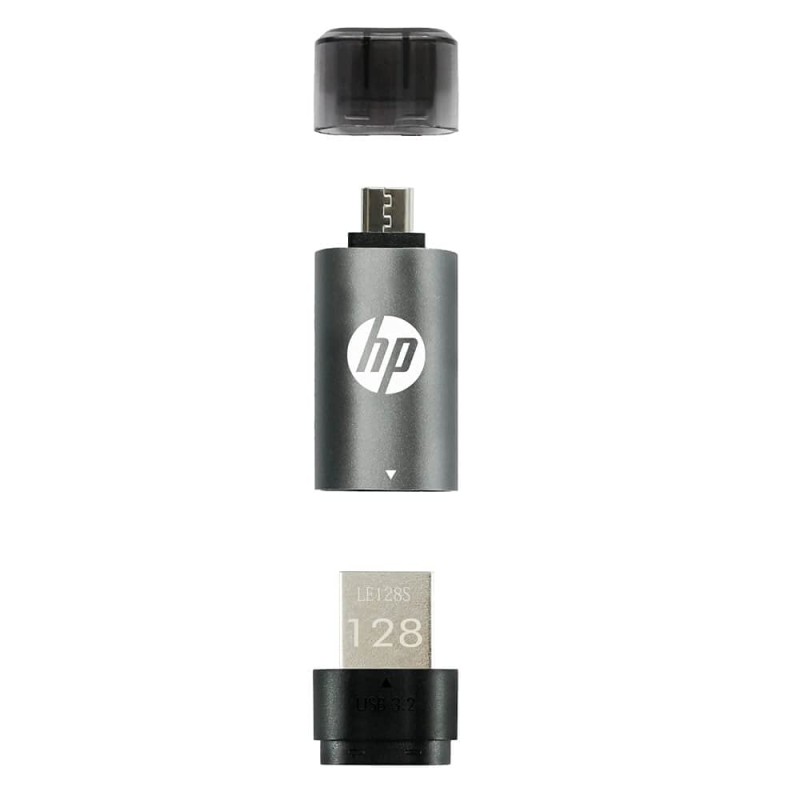 HP x5600B 128GB OTG (USB Type B) 3.2 Pen Drive (Grey and Black)