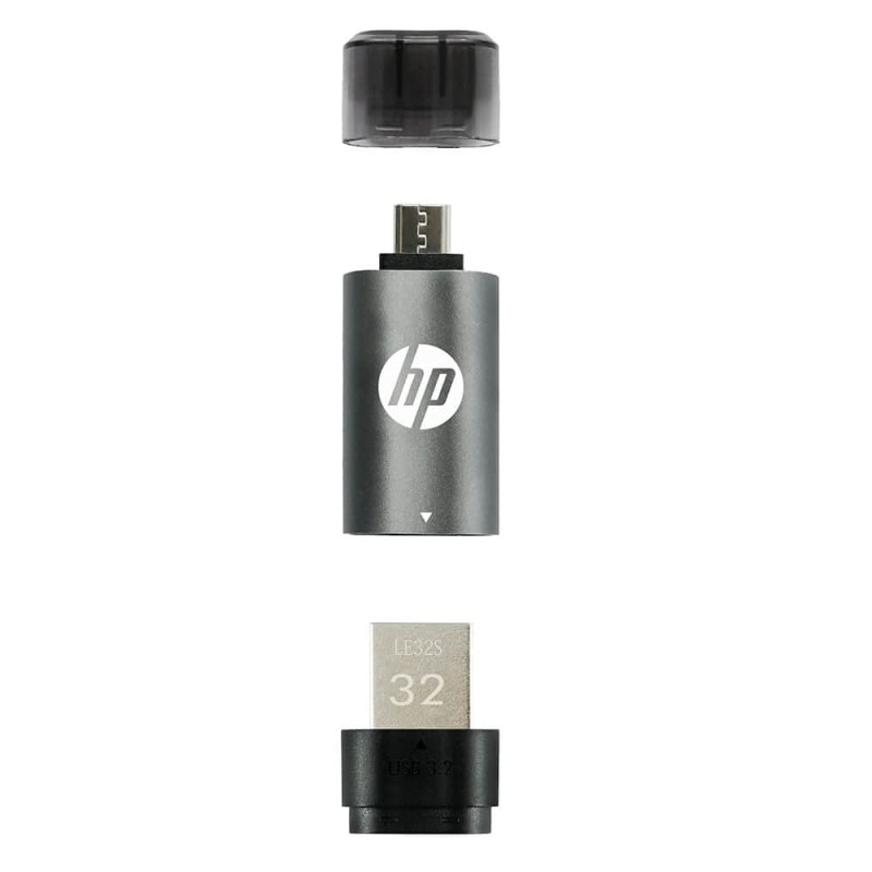 HP x5600B 32GB OTG Type B 3.2 USB Pen Drive (Grey & Black)