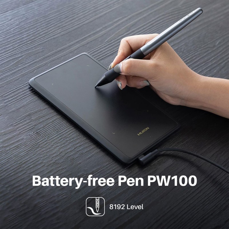 HUION H420X OSU Tablet Graphic Drawing with 8192 Levels Pressure Battery-Free Stylus Black