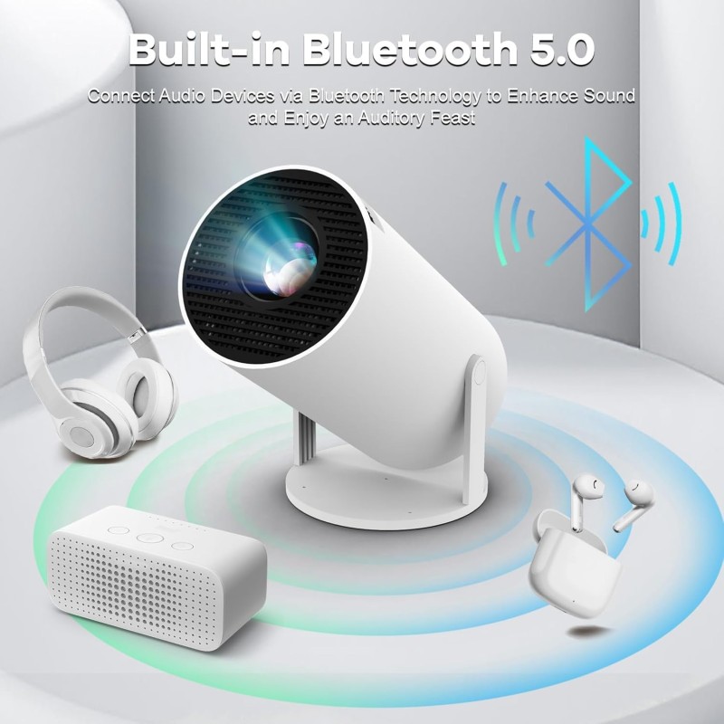 HY300 Freestyle 4500 Im 1080P Android12 WiFi6 BT5.0 4K 2K HD180 Degre Rotation AutoKeystone 1GB/16GB Compatible